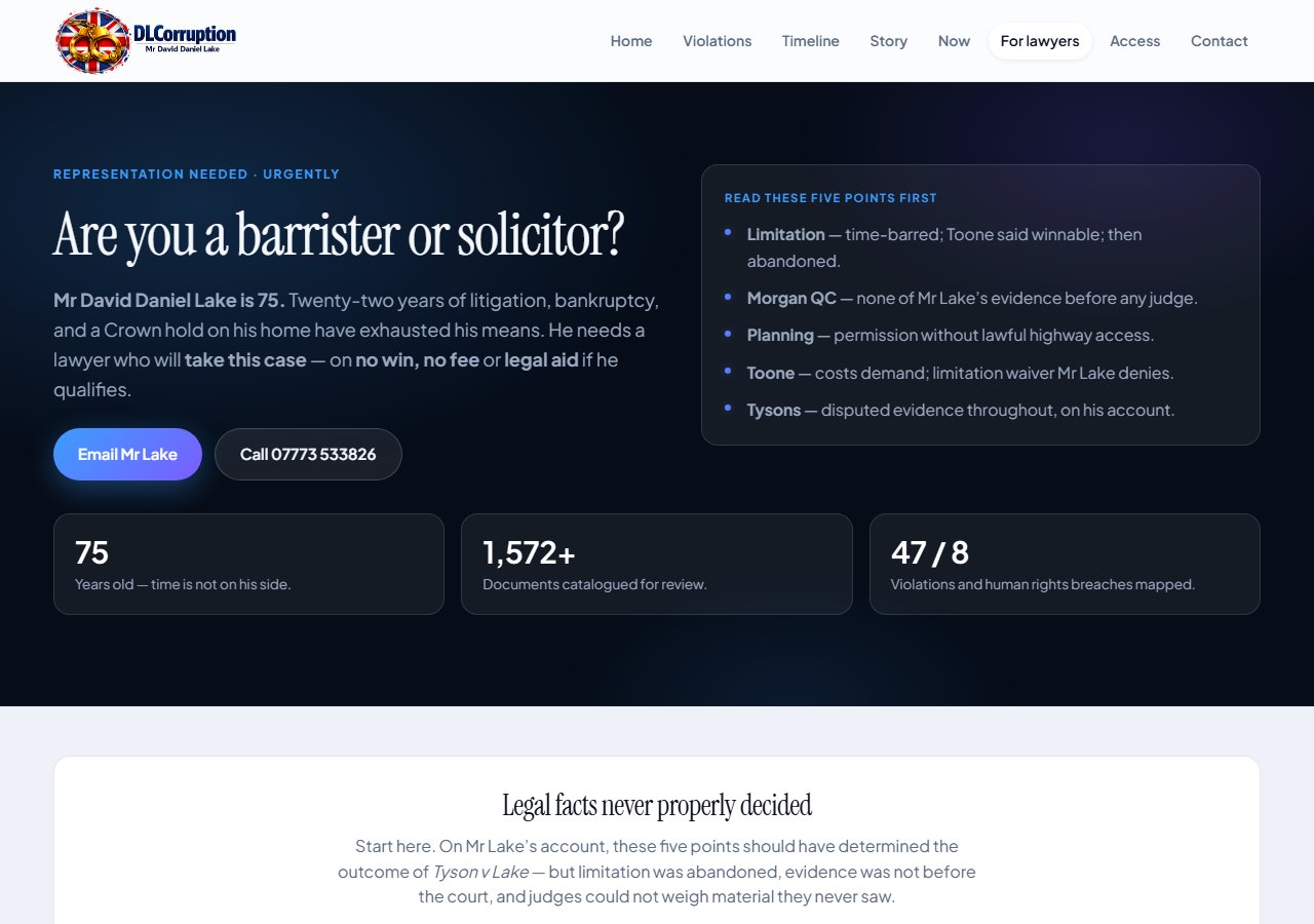 DLCorruption.uk for lawyers page