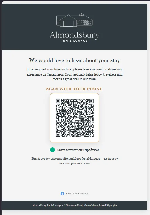 Almondsbury Inn Tripadvisor review sign