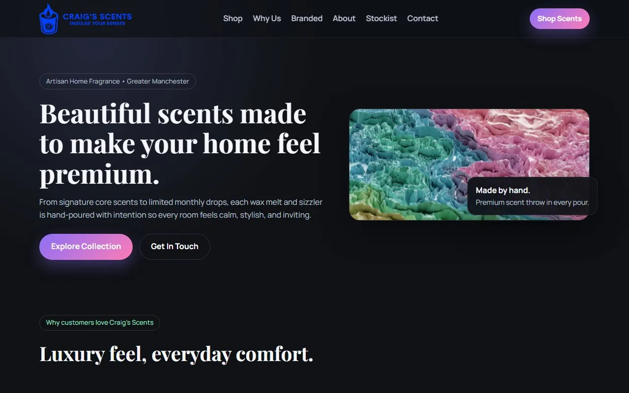 Craig's Scents website