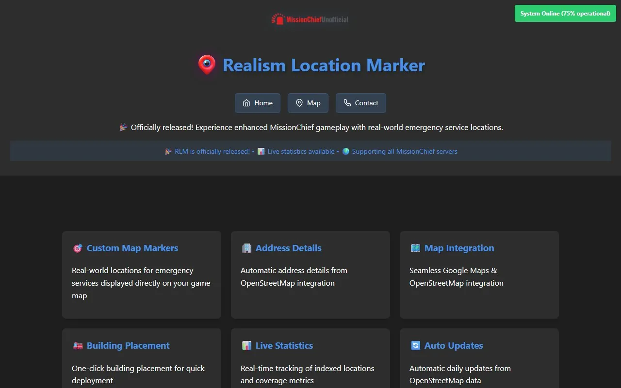 Realism Location Marker website