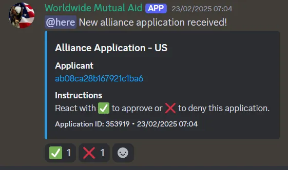 Alliance Applications Bot